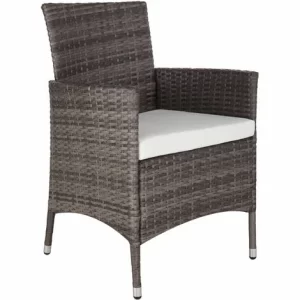 TECTAKE Rattan Sitzgruppe 6+1 Mit Schutzhülle – Gartenlounge, Terrassenmöbel, Rattan Lounge – Grau/weiß 13
