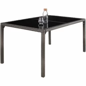 TECTAKE Rattan Sitzgruppe 6+1 Mit Schutzhülle – Gartenlounge, Terrassenmöbel, Rattan Lounge – Grau/weiß 15