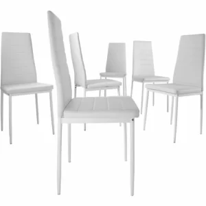 TECTAKE Essgruppe Brandenburg 6+1 – Esszimmertisch, Esstischgruppe, Sitzgruppe – Weiß/weiß 15