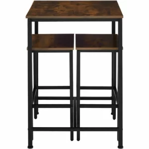 TECTAKE Barset Inverness – Barset, Bartisch-Set, Bistrotisch-Set – Industrial Dunkelbraun 11