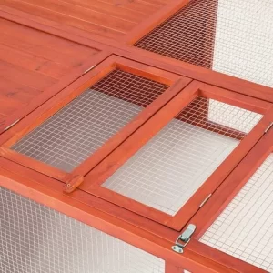 TECTAKE Hasenstall Faltbar 159x109x55cm – Freilaufgehege, Kleintierstall, Kleintierkäfig – Braun 13