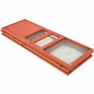 TECTAKE Hasenstall Faltbar 159x109x55cm – Freilaufgehege, Kleintierstall, Kleintierkäfig – Braun 15