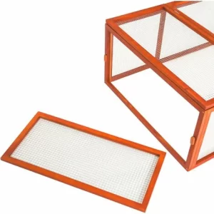 TECTAKE Kaninchenstall Mit 4 Türen 181x90x48cm – Freilaufgehege, Kleintierstall, Kleintierkäfig – Braun 11
