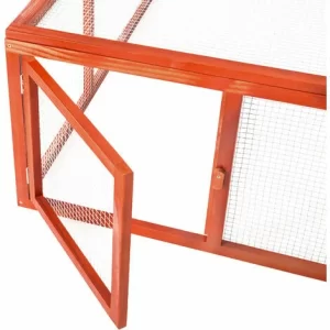 TECTAKE Kaninchenstall Mit 4 Türen 181x90x48cm – Freilaufgehege, Kleintierstall, Kleintierkäfig – Braun 13