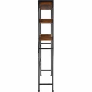 TECTAKE Badezimmerregal Seattle 63x25x165cm – Badregal, Standregal, Toilettenregal – Industrial Dunkelbraun 11