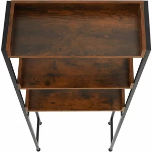 TECTAKE Badezimmerregal Seattle 63x25x165cm – Badregal, Standregal, Toilettenregal – Industrial Dunkelbraun 13