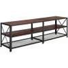 TECTAKE Lowboard Indianapolis 161×41,5×50,5cm – TV-Schrank Industrial Style, TV-Board, TV-Bank – Industrial Dunkelbraun 17