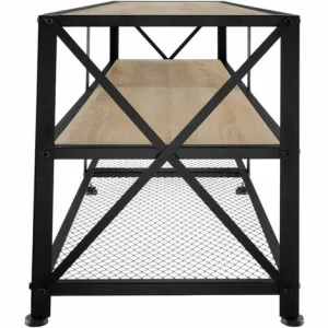 TECTAKE Lowboard Chicago 141×41,5×50,5cm – TV-Schrank Industrial Style, TV-Board, TV-Bank – Industrial Holz Hell, Eiche Sonoma 11
