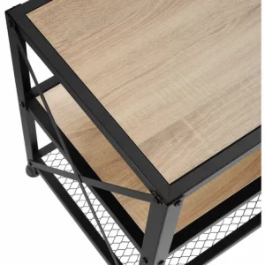 TECTAKE Lowboard Chicago 141×41,5×50,5cm – TV-Schrank Industrial Style, TV-Board, TV-Bank – Industrial Holz Hell, Eiche Sonoma 13