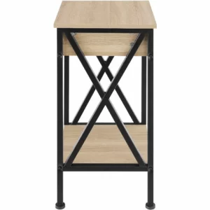 TECTAKE Beistelltisch Dayton 35x35x70,5cm – Beistelltisch Industrial Style, Nachttisch, Schlafzimmertisch – Industrial Holz Hell, Eiche Sonoma 9