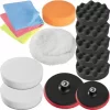 TECTAKE Polierschwamm-Set Inkl. 2 Polierteller 14-tlg – Polierpads, Polierscheiben, Polierteller 13
