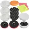 TECTAKE Polierschwamm-Set Inkl. 3 Polierteller 13-tlg – Polierpads, Polierscheiben, Polierteller 11