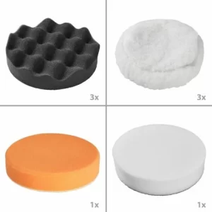 TECTAKE Polierschwamm-Set Inkl. 3 Polierteller 13-tlg – Polierpads, Polierscheiben, Polierteller 7
