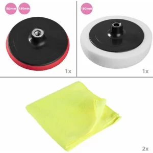 TECTAKE Polierschwamm-Set Inkl. 3 Polierteller 13-tlg – Polierpads, Polierscheiben, Polierteller 9