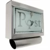 TECTAKE Edelstahl Briefkasten Mit Glasfront Und Zeitungsröhre – Postkasten, Briefkastenanlage, Briefkasten Mit Zeitungsbox 17