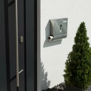 TECTAKE Edelstahl Briefkasten Mit Großem Einwurf Und Zeitungsröhre – Postkasten, Briefkastenanlage, Briefkasten Mit Zeitungsbox 9
