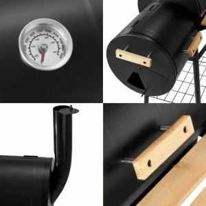TECTAKE Holzkohlegrill Smoker Mit Thermometer – Standgrill, Kohlegrill, Grillwagen 15