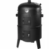 TECTAKE Holzkohlegrill Räuchertonne 3 In 1 – Standgrill, Kohlegrill, Grillwagen 19