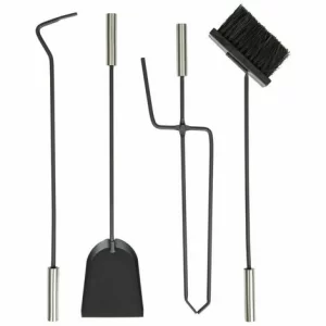 TECTAKE Kaminbesteck Mit Edelstahlgriffen 5-tlg. – Kaminbesteck, Kamingarnitur, Kaminzubehör 11