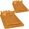 TECTAKE 2 Bettwäsche-Sets Satin 200x150cm 6-tlg. – Spannbettlaken, Bettlaken, Bettbezug – Braun 10