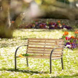 TECTAKE Gartenbank Micha 2-Sitzer Aus Holz 119,5x 62x83cm – Gartenmöbel, Balkonmöbel, Bank 9