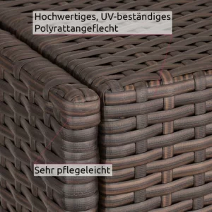 TECTAKE Sonnenliege Rattan Mit Rollen – Gartenliege, Liegestuhl, Relaxliege – Schwarz/braun 15