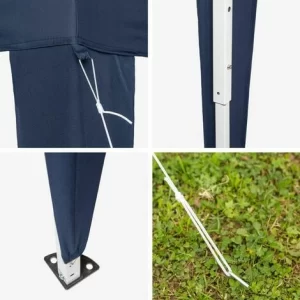 TECTAKE Faltbarer Garten Pavillon 3x3m – Partyzelt, Anbaupavillon, Festzelt – Blau 15
