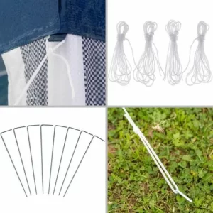 TECTAKE Garten Pavillon 3x3m – Partyzelt, Anbaupavillon, Festzelt – Blau 15