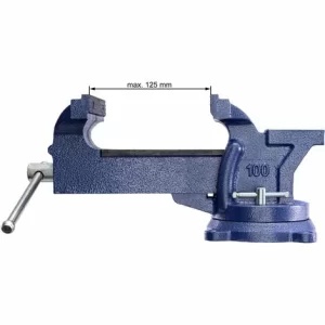 TECTAKE Schraubstock 360° Drehbar Mit Amboss – Werkbankschraubstock – 125 Mm 15