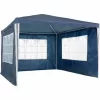 TECTAKE Garten Pavillon 3x3m Mit 3 Seitenteilen – Partyzelt, Anbaupavillon, Festzelt – Blau 19