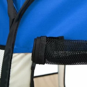 TECTAKE Tierlaufstall Aus Polyester Inkl. Tragetasche – Welpenauslauf, Gehege, Welpenlaufstall – Blau 15