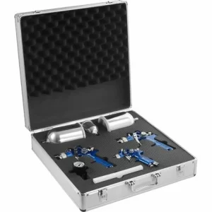 TECTAKE 3 HVLP Lackierpistolen (0,8/1,3/1,7mm Düse) Inkl. Microfasertücher – Lackierpistole, Spritzpistole, Farbspritzpistole 13