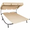 TECTAKE Gartenliege Für 2 Personen – Sonnenliege, Liegestuhl, Relaxliege – Beige 17
