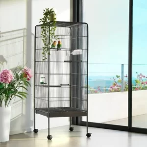 TECTAKE Vogelkäfig 146cm Hoch – Voliere, Vogelhaus, Vogelkäfig 9