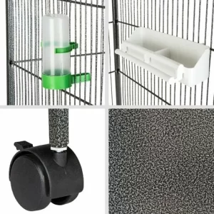TECTAKE Vogelkäfig 146cm Hoch – Voliere, Vogelhaus, Vogelkäfig 11