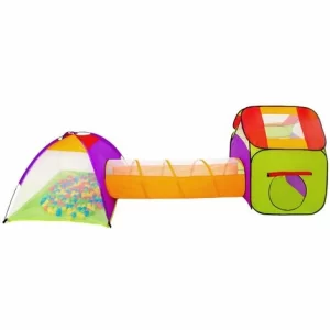 TECTAKE Spielzelt Mit Tunnel, 200 Bällen Und Tasche – Spielhaus, Spielzelt, Kinderzelt – Bunt 11
