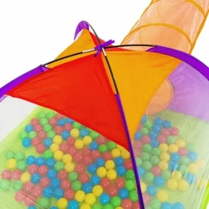 TECTAKE Spielzelt Mit Tunnel, 200 Bällen Und Tasche – Spielhaus, Spielzelt, Kinderzelt – Bunt 13