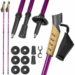 TECTAKE 2 Paar Nordic Walking Stöcke Teleskop – Wanderstöcke, Trekkingstöcke, Walkingstöcke – Lila 13