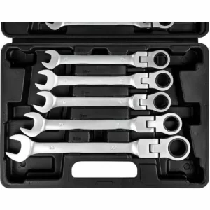 TECTAKE Ratschenschlüssel Set Mit Flexiblen Gelenkköpfen 12-tlg. – Schraubenschlüssel, Ratschenschlüssel 9