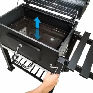 TECTAKE Holzkohlegrill Höhenverstellbar – Standgrill, Kohlegrill, Grillwagen 15