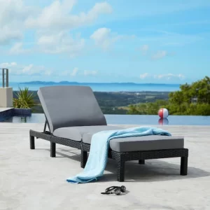 TECTAKE Sonnenliege Rattan Sofia – Gartenliege, Liegestuhl, Relaxliege – Braun 9