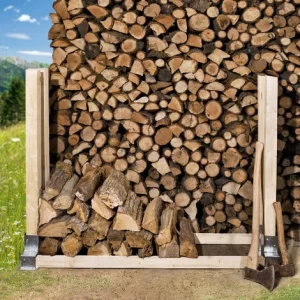 TECTAKE Holzstapelhilfe Feuerverzinkt 2-tlg. – Brennholzunterstand, Brennholz Stapelhilfe, Holzstapelhalter 9