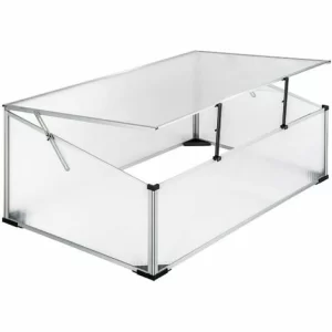 TECTAKE Frühbeet Aus Aluminium Mit Arretierbarem Dach – Frühbeet, Pflanzkasten, Pflanzenbeet – 102 X 61 X 41 / 31 Cm 9