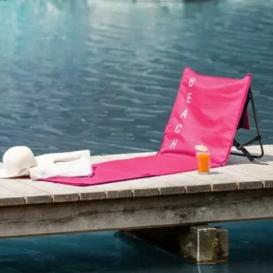 TECTAKE Strandmatte Mit Verstellbarer Lehne – Strandmatte Mit Lehne, Campingmatte Mit Rückenlehne, Strandmatratze – Pink 9