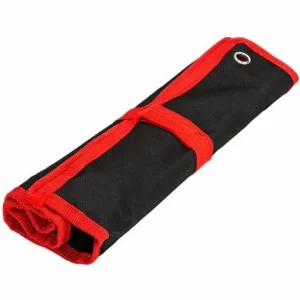 TECTAKE Schraubenschlüssel Set 12-tlg. – Schraubenschlüssel, Ratschenschlüssel – Schwarz/rot 12