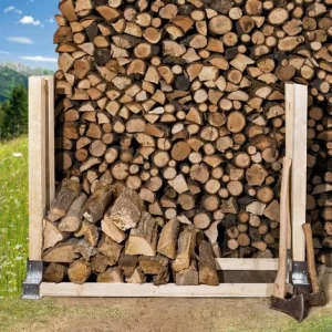 TECTAKE Holzstapelhilfe Feuerverzinkt 4-tlg. – Brennholzunterstand, Brennholz Stapelhilfe, Holzstapelhalter 9