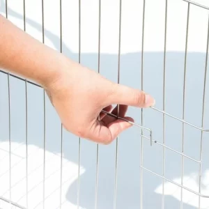 TECTAKE Freilaufgehege Mit Sicherheitsnetz Ø 145cm – Gehege, Hasengehege, Freigehege Kaninchen – Blau 11