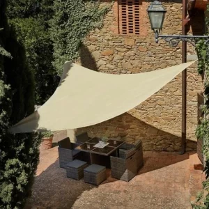 TECTAKE Polyethylen Sonnensegel Dreieckig Beige – Sonnenschutzsegel – 300 X 300 X 300 Cm 8