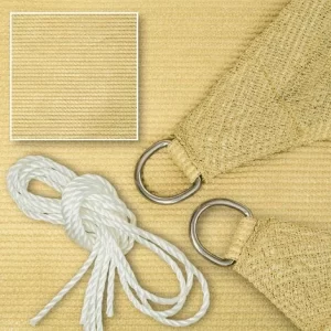 TECTAKE Polyethylen Sonnensegel Dreieckig Beige – Sonnenschutzsegel – 300 X 300 X 300 Cm 10