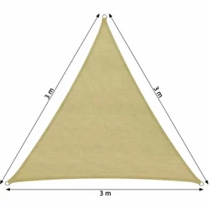 TECTAKE Polyethylen Sonnensegel Dreieckig Beige – Sonnenschutzsegel – 300 X 300 X 300 Cm 12